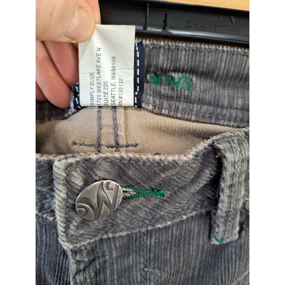 Y2K Gray Corduroy Worn Jeans Straight Leg Pants Women's Size 6 Low Rise - Picture 3 of 11